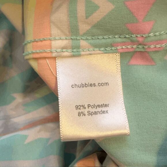 Chubbies Men's High Low Hem Aztec Print Short Sleeve Polo Shirt Multicolor Large - Picture 5 of 7